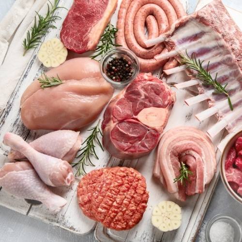 large selection of diffrent meat cuts